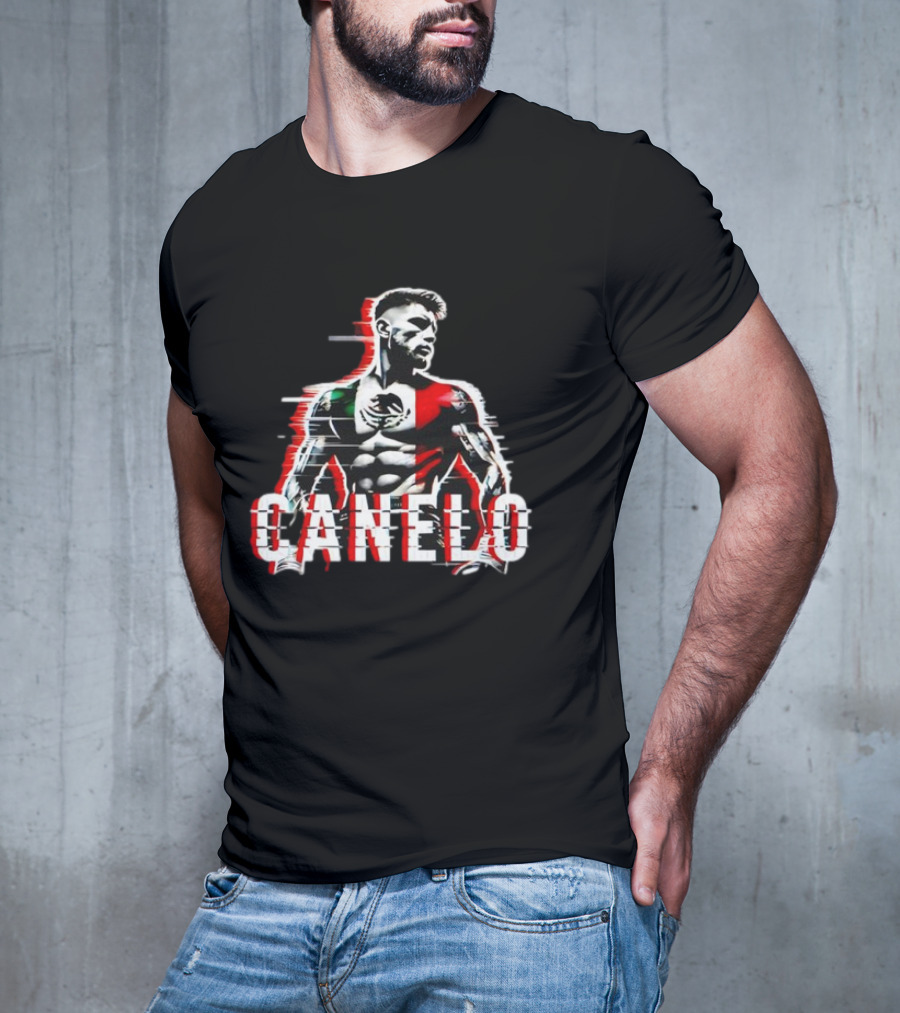 Canelo Mexican Flag Boxer Stylized Graphic T-Shirt