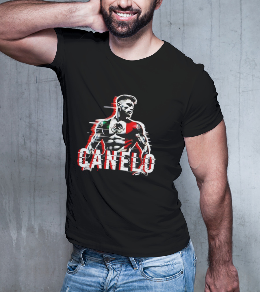 Canelo Mexican Flag Boxer Stylized Graphic T-Shirt