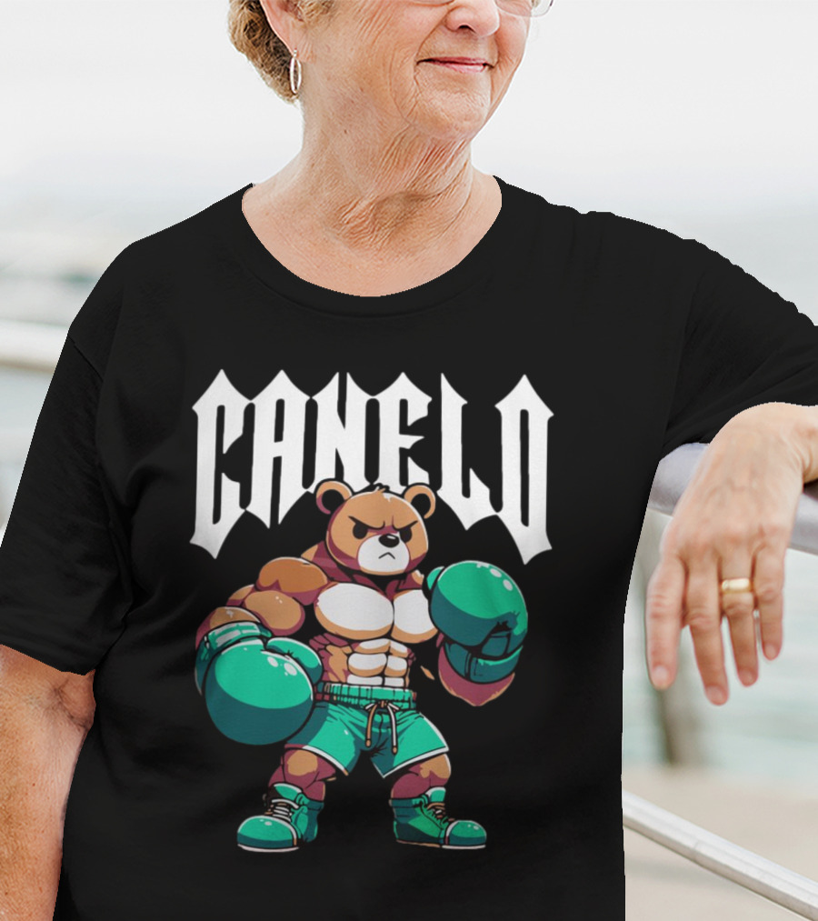 Canelo Bear Boxing Cartoon Bear With Gloves And Shorts T-Shirt