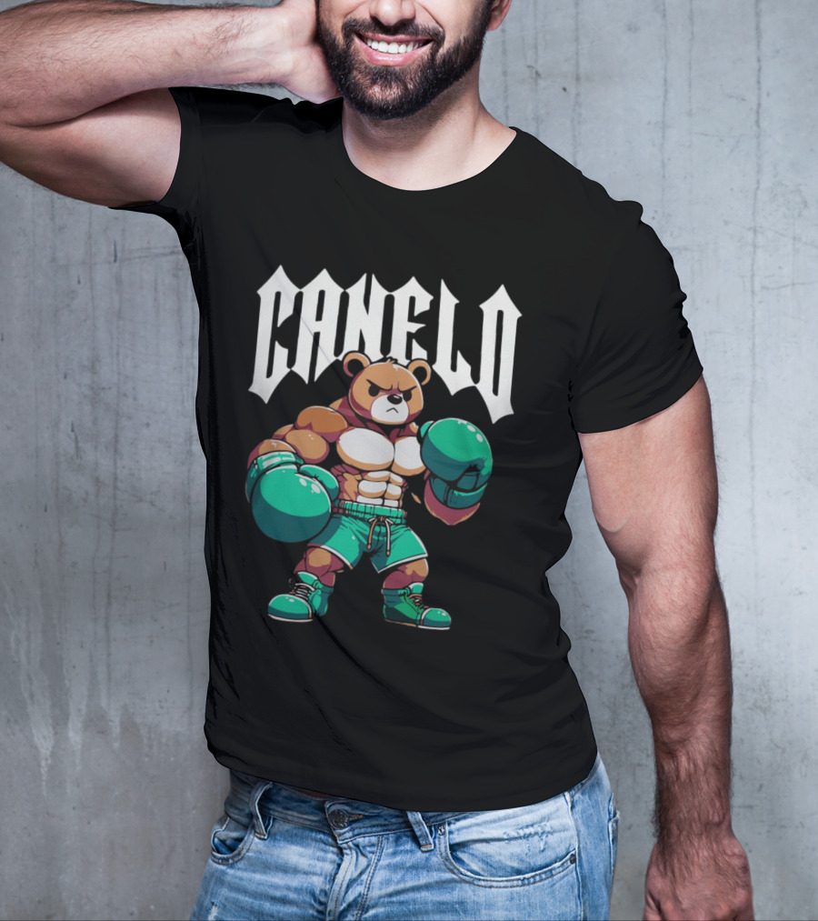 Canelo Bear Boxing Cartoon Bear With Gloves And Shorts T-Shirt