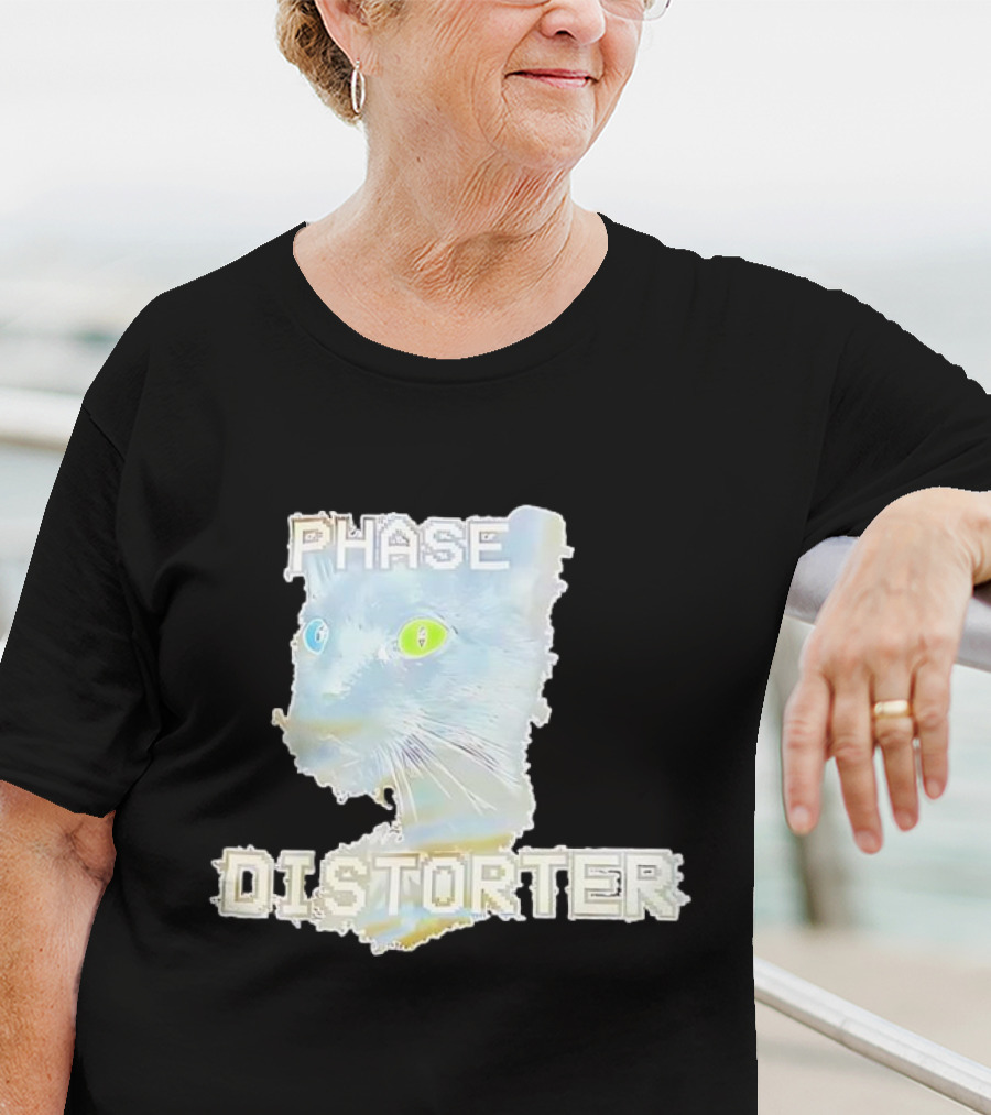 Cat Phase Distorter Optical Effect With Colorful Eyes T-Shirt