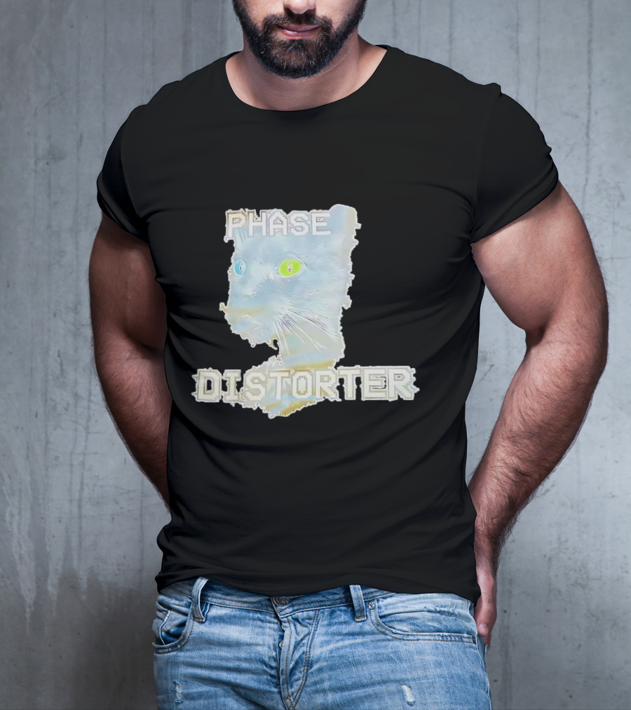 Cat Phase Distorter Optical Effect With Colorful Eyes T-Shirt