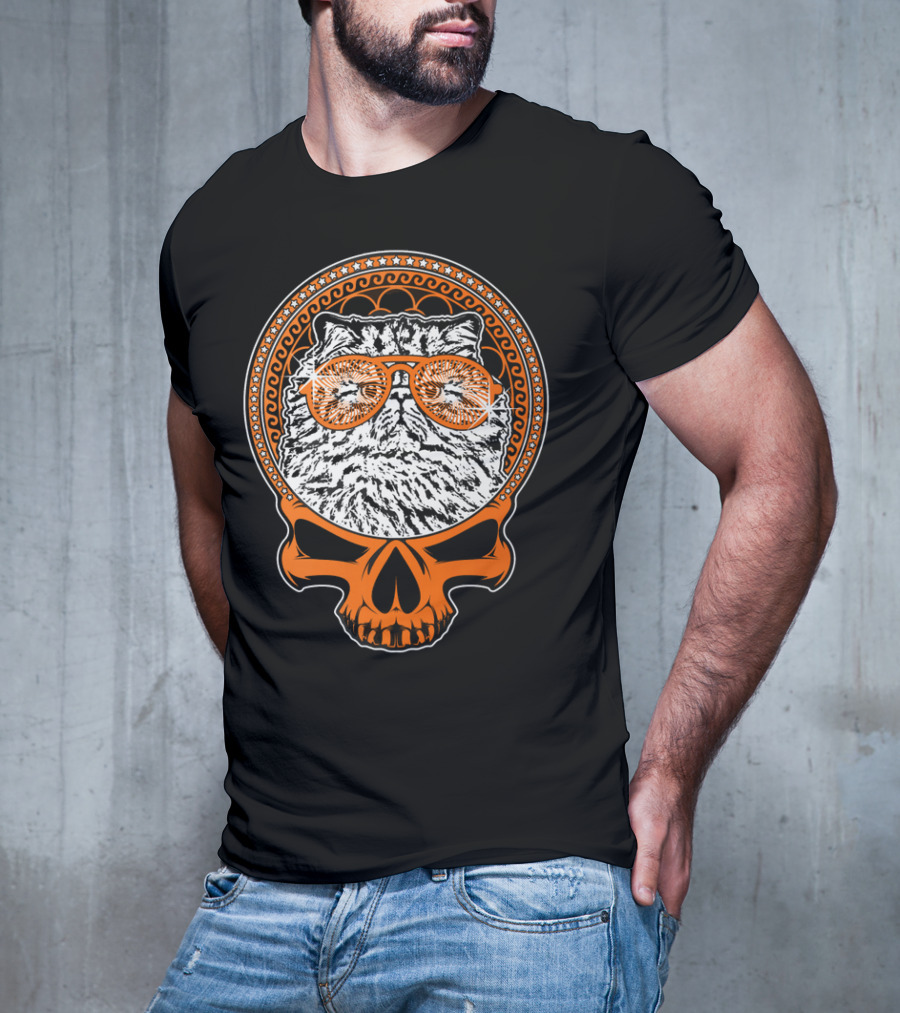 CATTY STYLE Skull Cat With Sunglasses T-Shirt