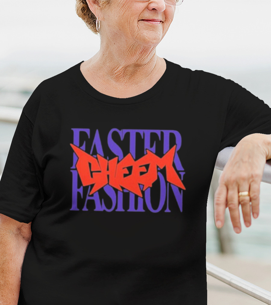 Faster Fashion Cheem Bold Red And Purple Typography T-Shirt