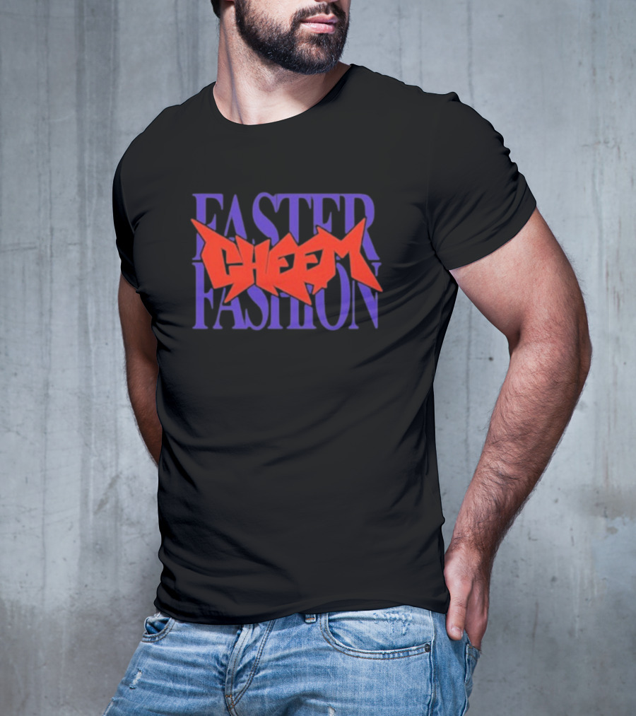 Faster Fashion Cheem Bold Red And Purple Typography T-Shirt