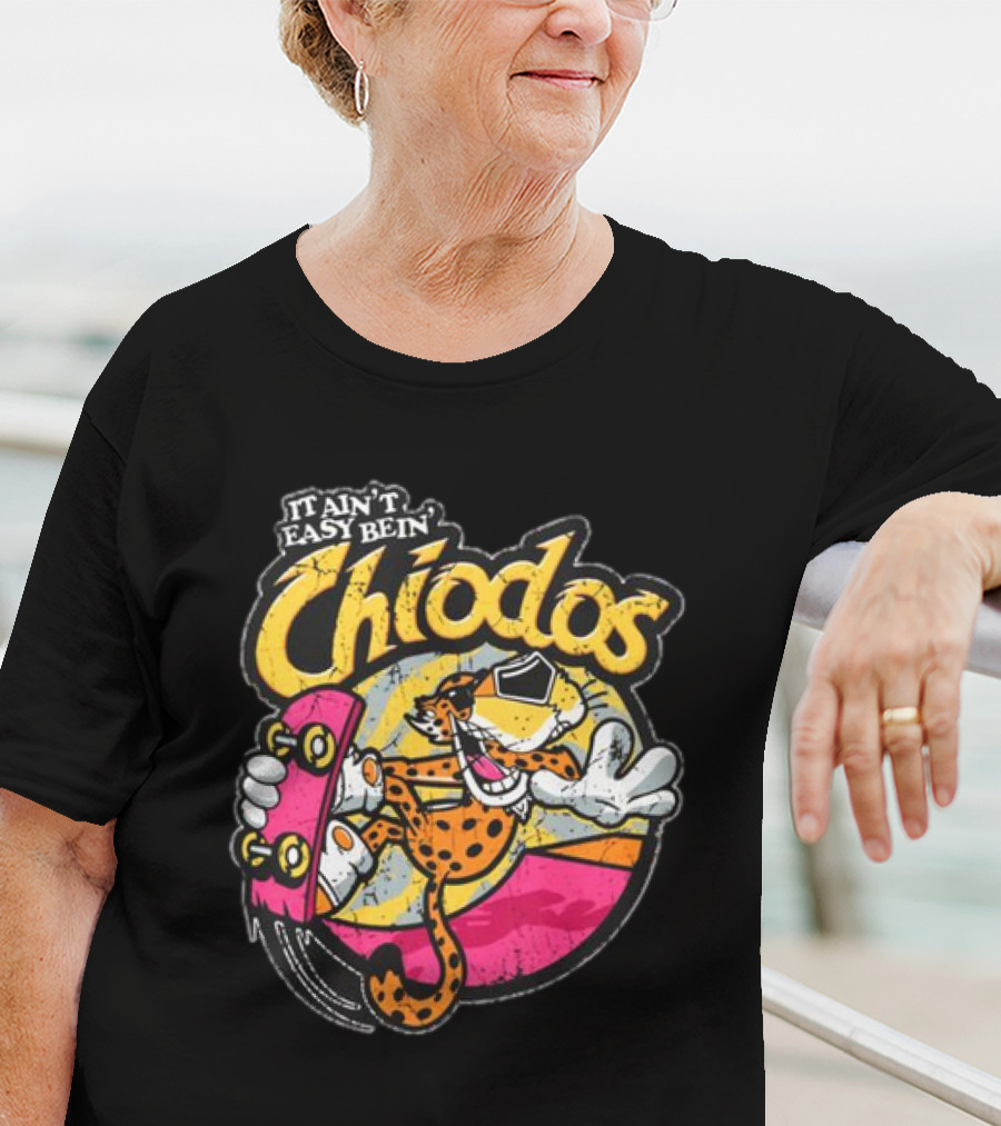 It Ain't Easy Bein' Chiodos Skateboard Cheetah Black T-Shirt