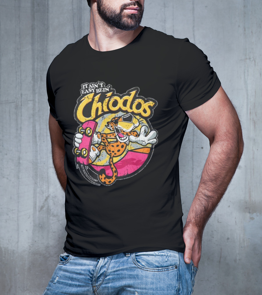 It Ain't Easy Bein' Chiodos Skateboard Cheetah Black T-Shirt