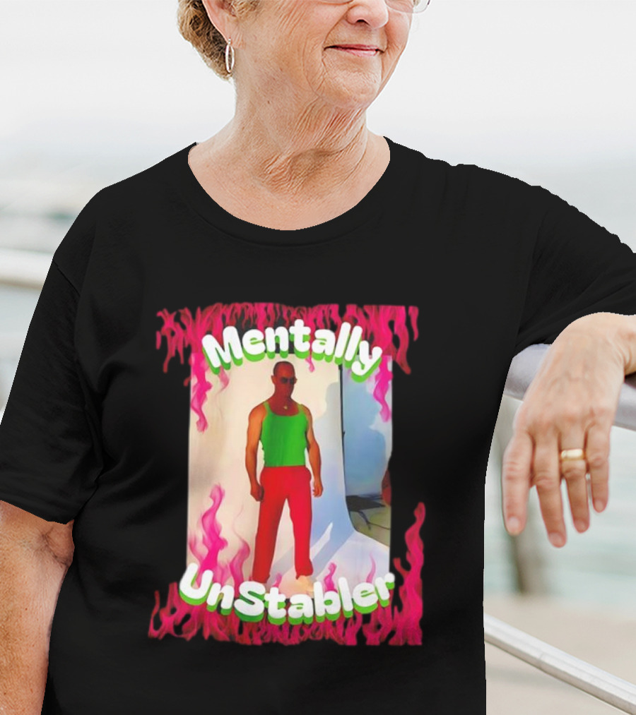 Mentally Unstabler Flaming Outfit Vibrant Red Pants T-Shirt