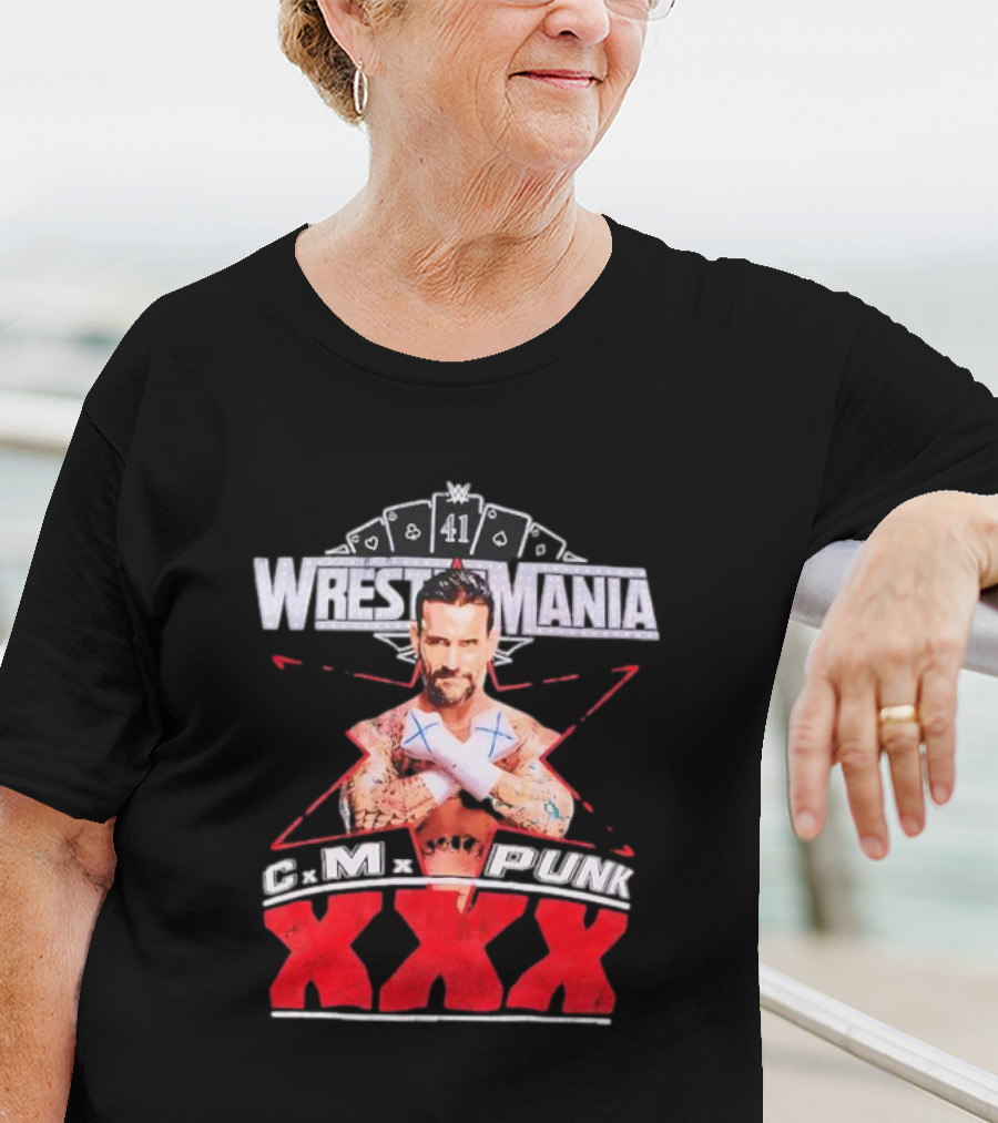 CM Punk WrestleMania XXX 41 Playing Cards Theme T-Shirt