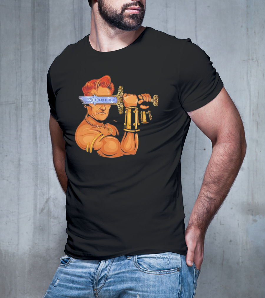 Conan O'Brien Barbarian Parody Sword T-Shirt