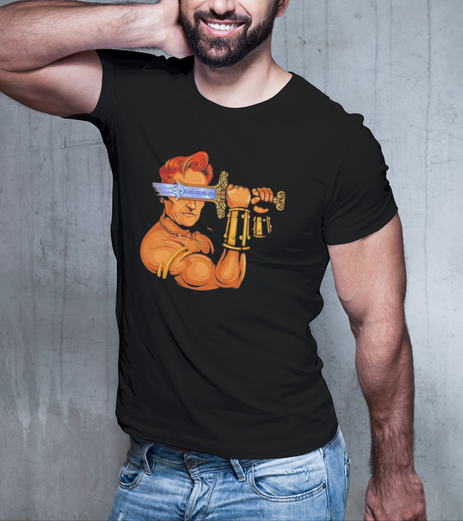 Conan O'Brien Barbarian Parody Sword T-Shirt