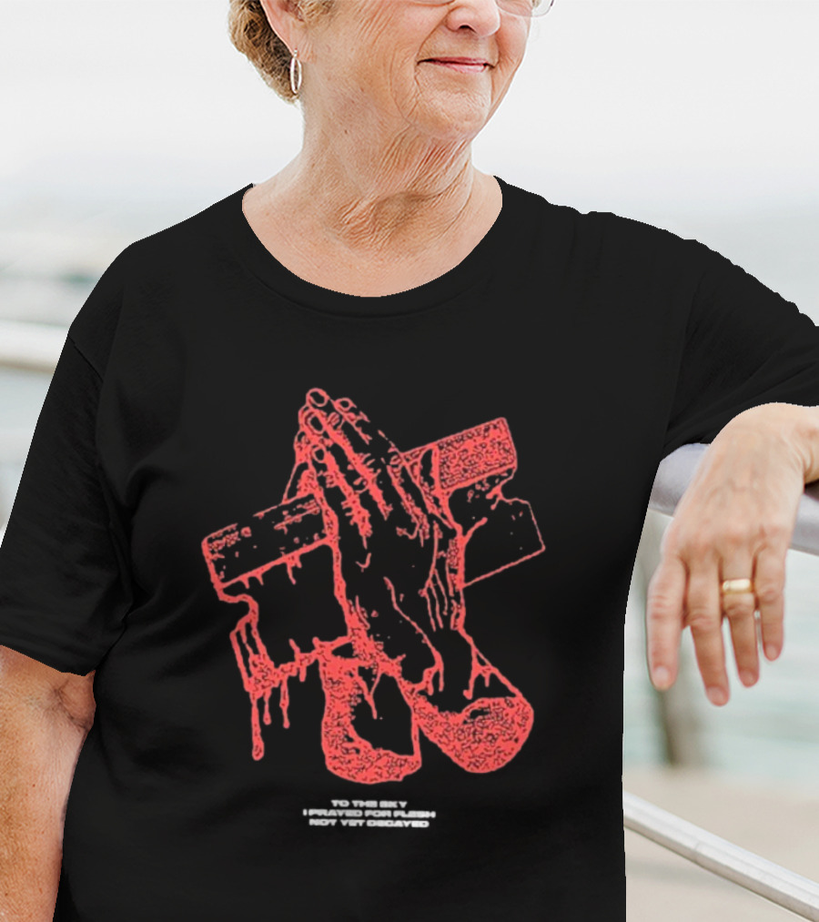 Counterparts To The Sky I Prayed For Flesh Not Yet Decayed Pray Dripping Hands Cross T-Shirt