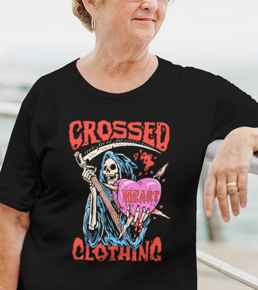 Crossed Heart Death Grim Reaper T-Shirt