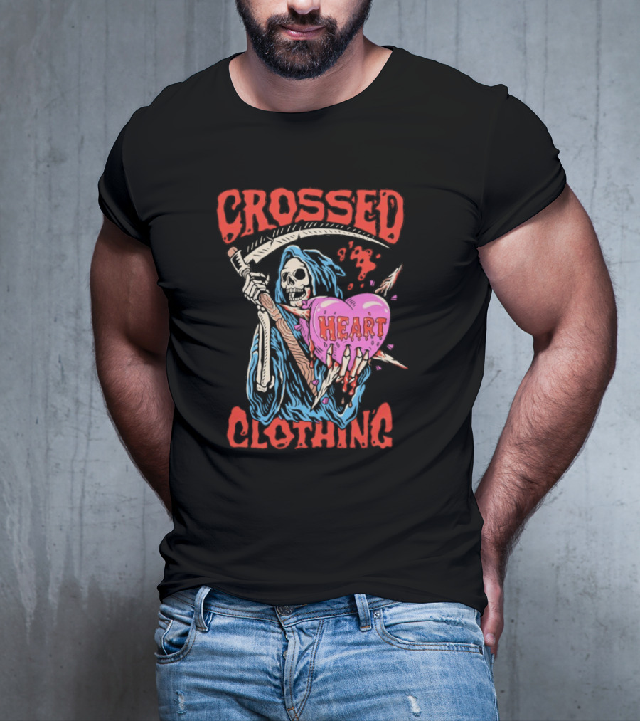 Crossed Heart Death Grim Reaper T-Shirt