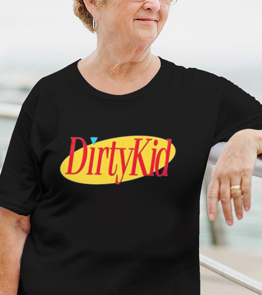 Dirty Kid Oval Bold Red Yellow Oval Style T-Shirt