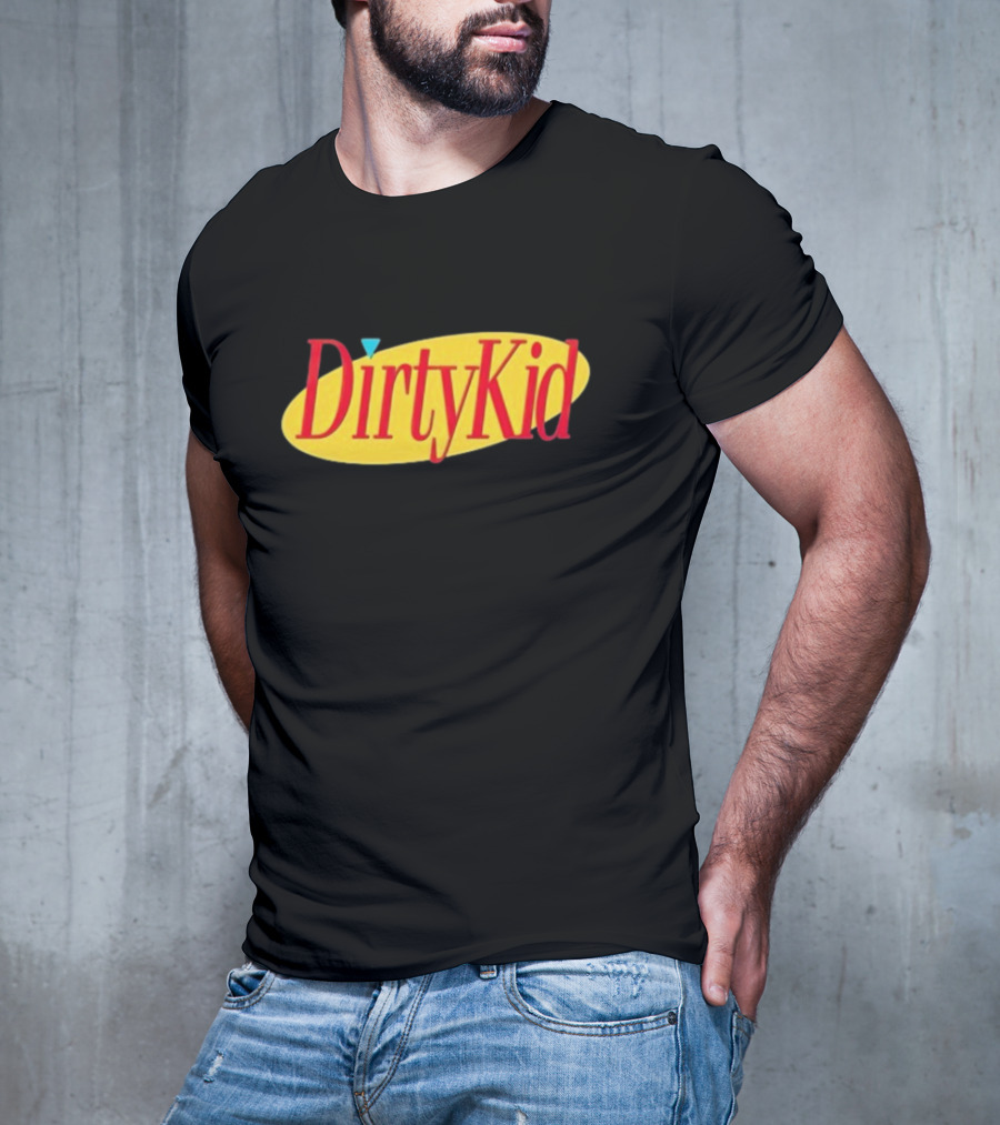 Dirty Kid Oval Bold Red Yellow Oval Style T-Shirt