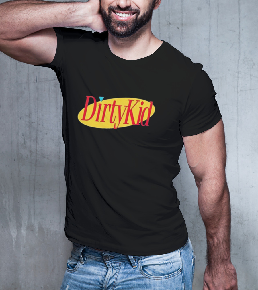 Dirty Kid Oval Bold Red Yellow Oval Style T-Shirt