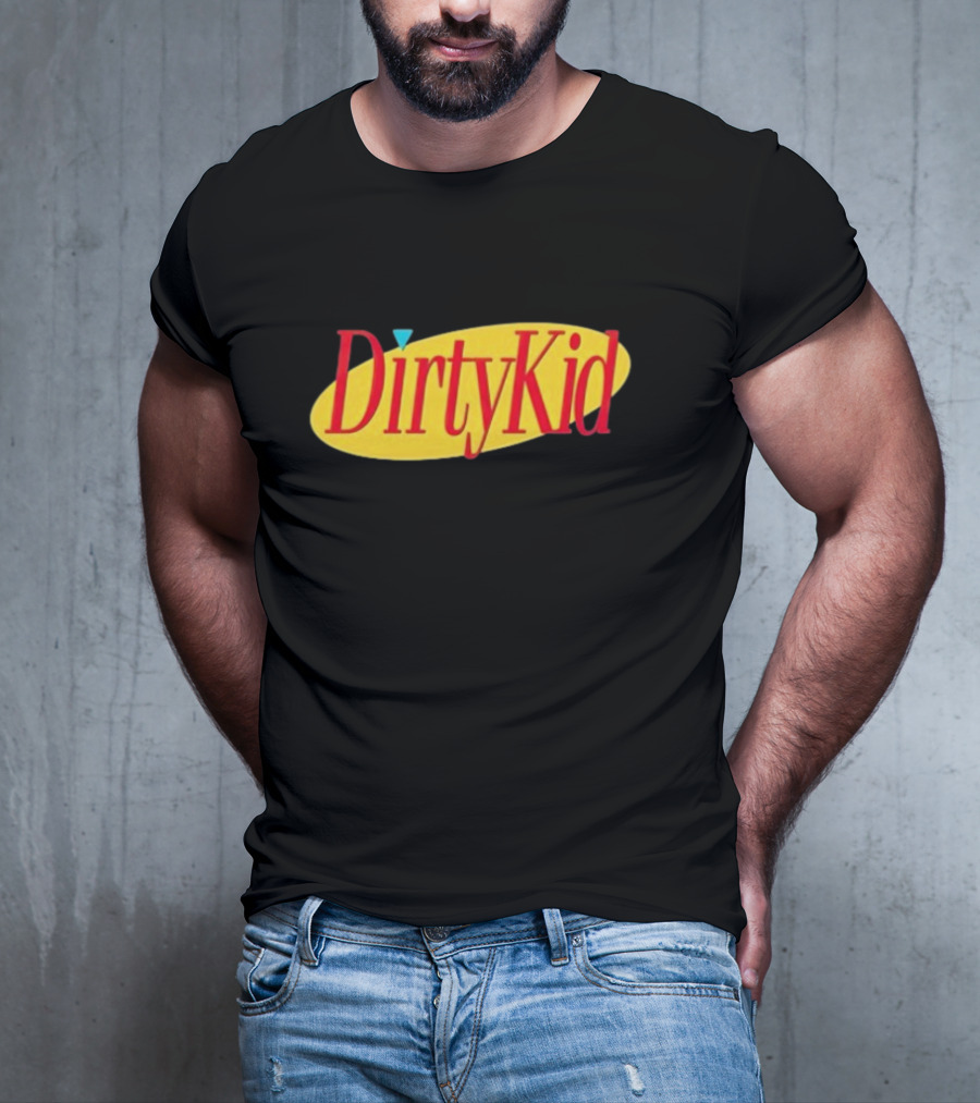 Dirty Kid Oval Bold Red Yellow Oval Style T-Shirt