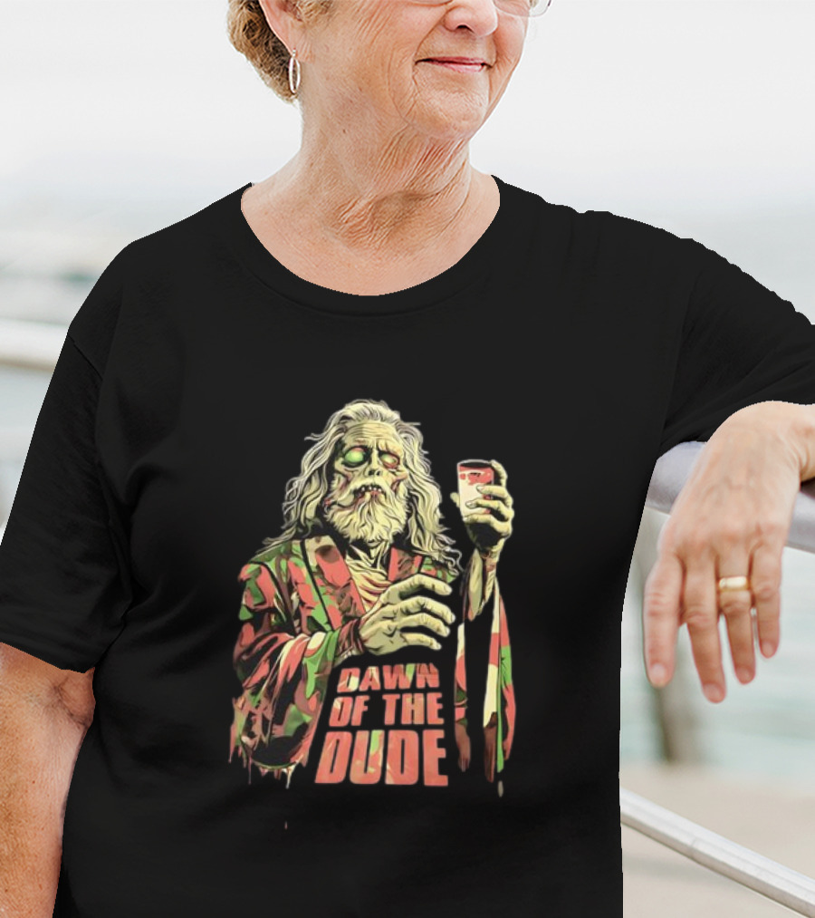 Zombie Dude Camo Robe Holding Drink Zombie Of The Dude T-Shirt