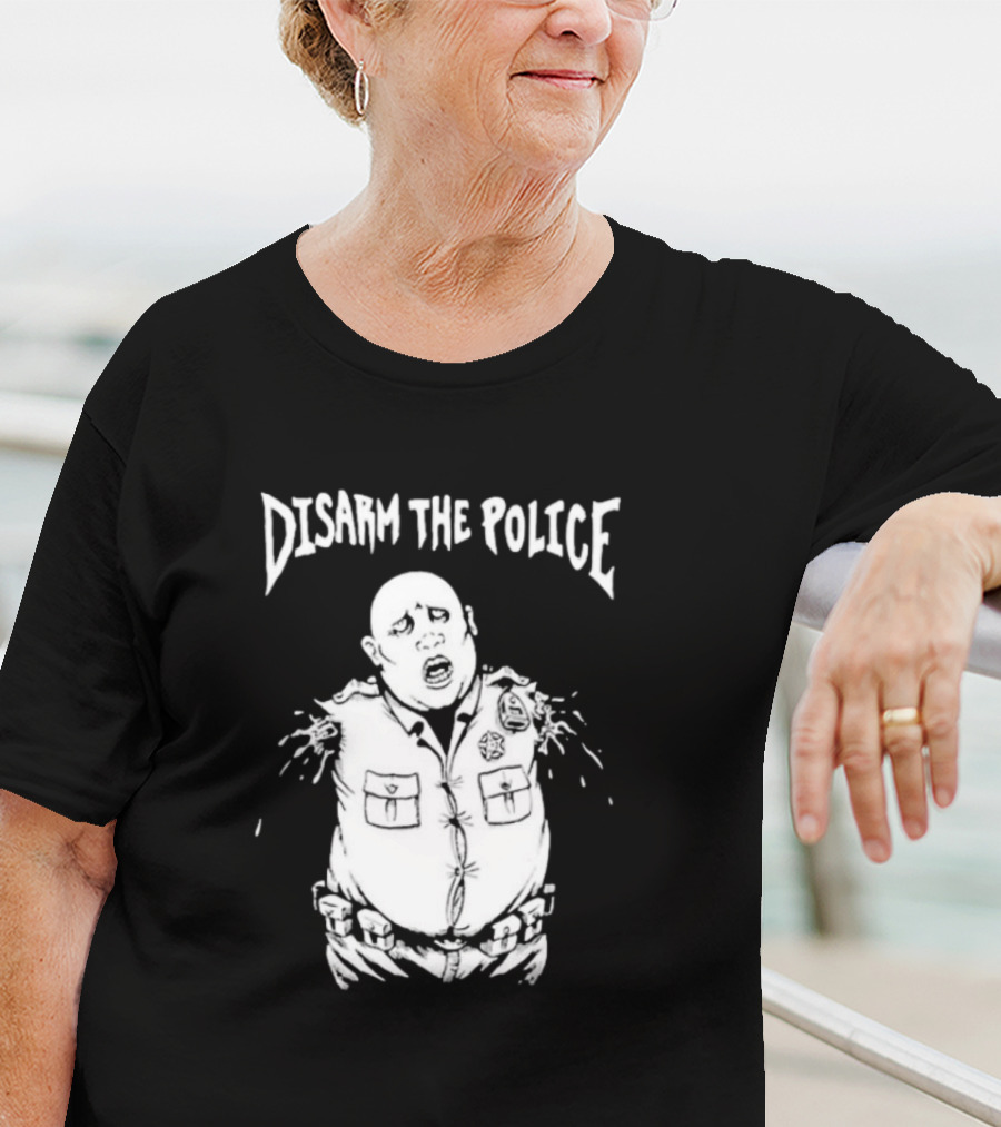 Disarm The Police Cartoon Officer Pop Art Style T-Shirt