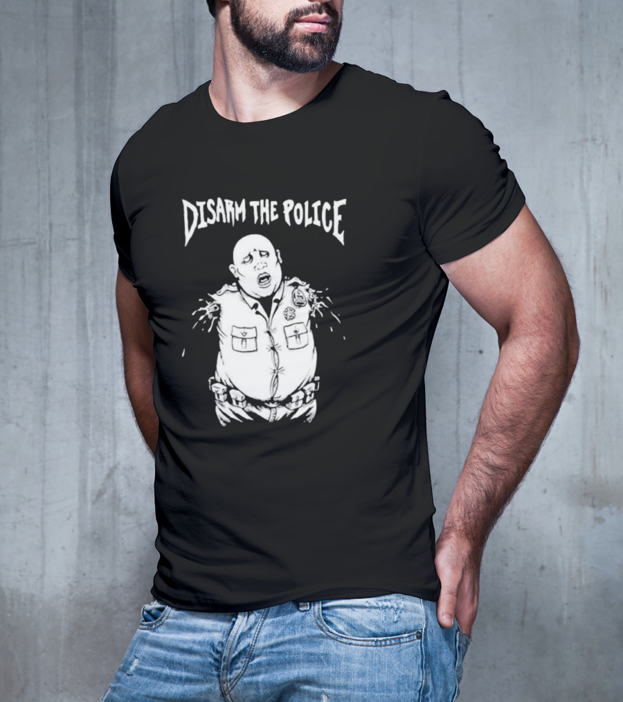 Disarm The Police Cartoon Officer Pop Art Style T-Shirt