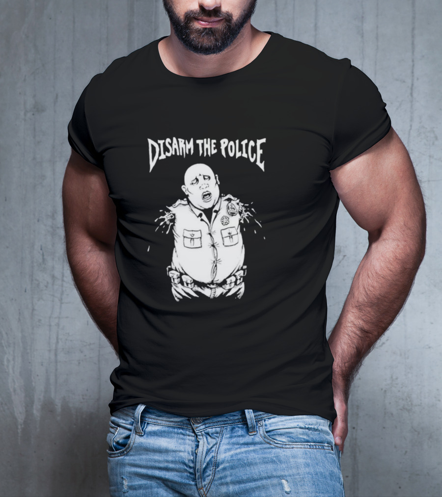 Disarm The Police Cartoon Officer Pop Art Style T-Shirt