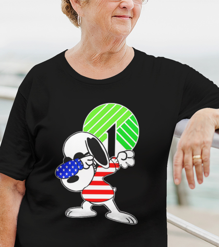 Dollar Tree Snoopy Dabbing American Flag Costume T-Shirt