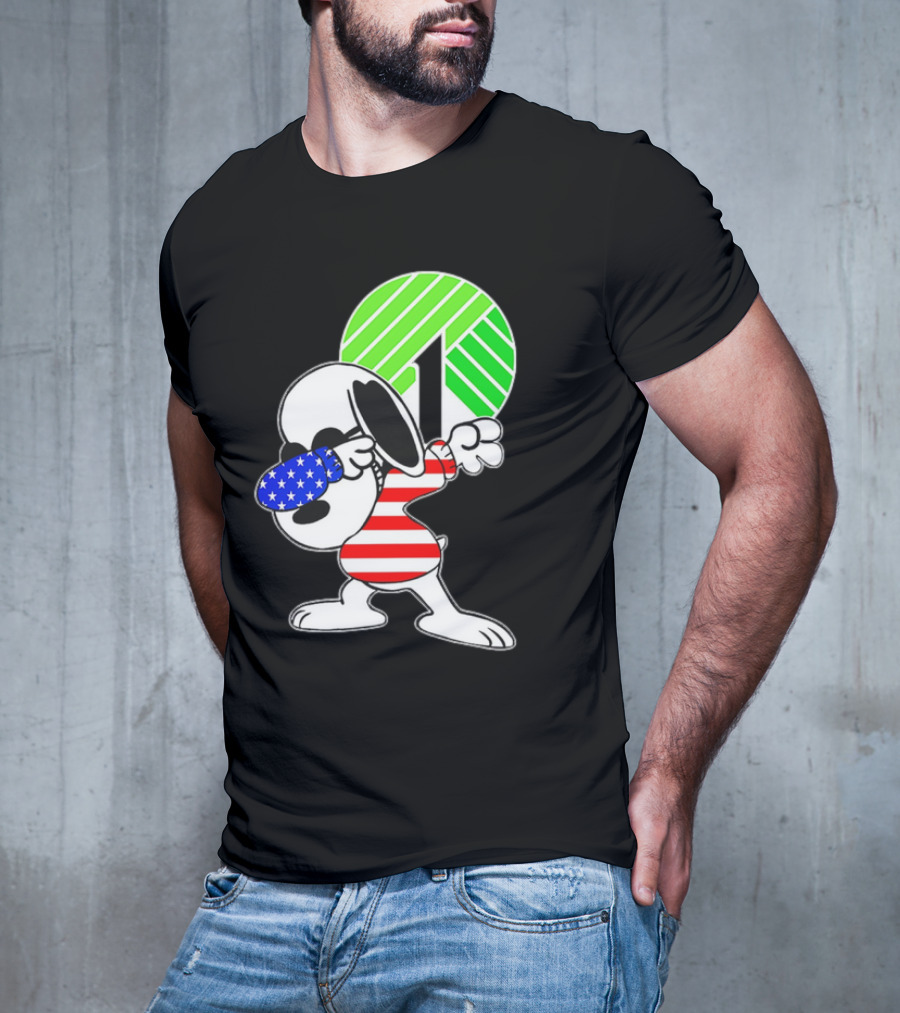 Dollar Tree Snoopy Dabbing American Flag Costume T-Shirt