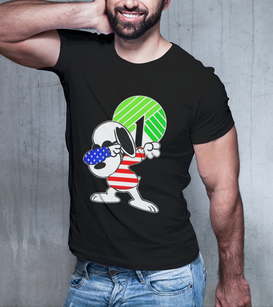 Dollar Tree Snoopy Dabbing American Flag Costume T-Shirt