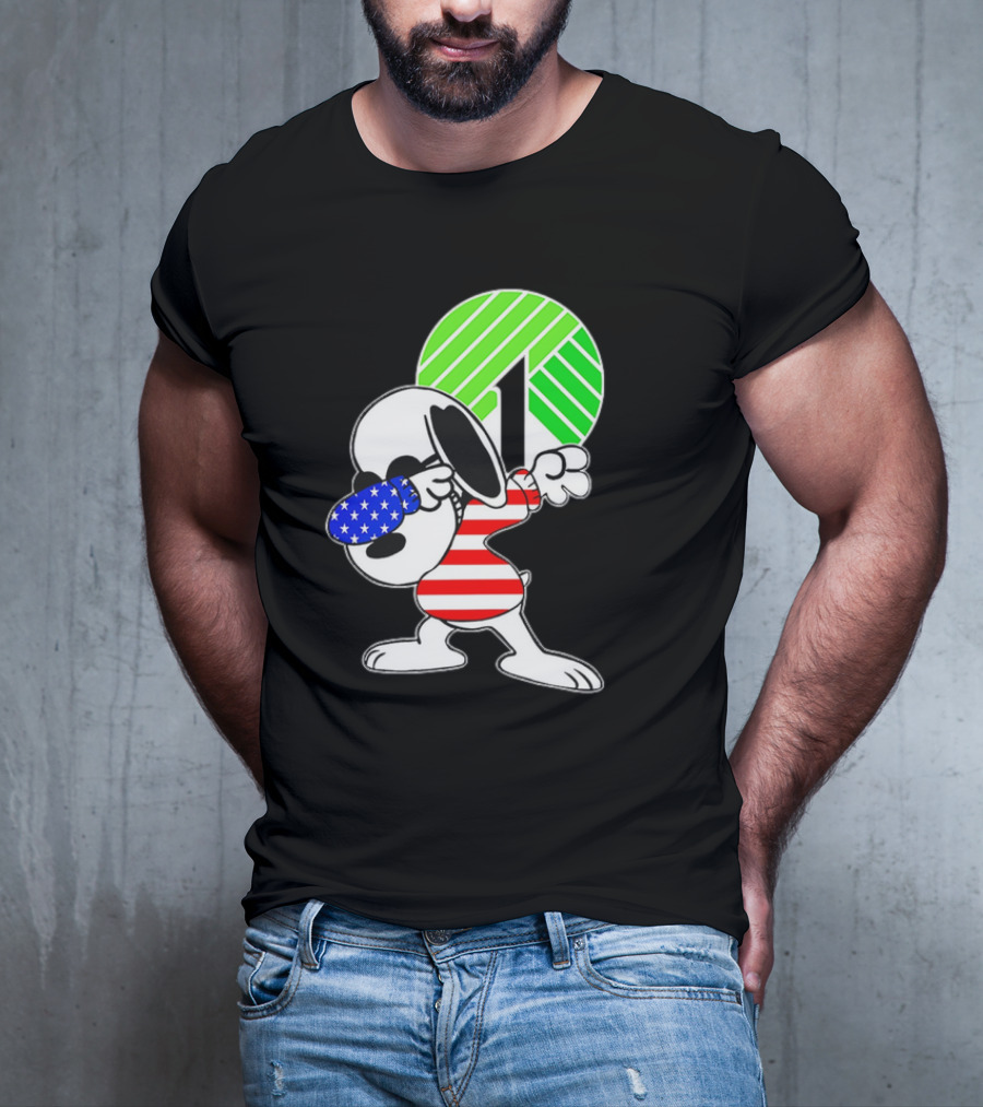Dollar Tree Snoopy Dabbing American Flag Costume T-Shirt