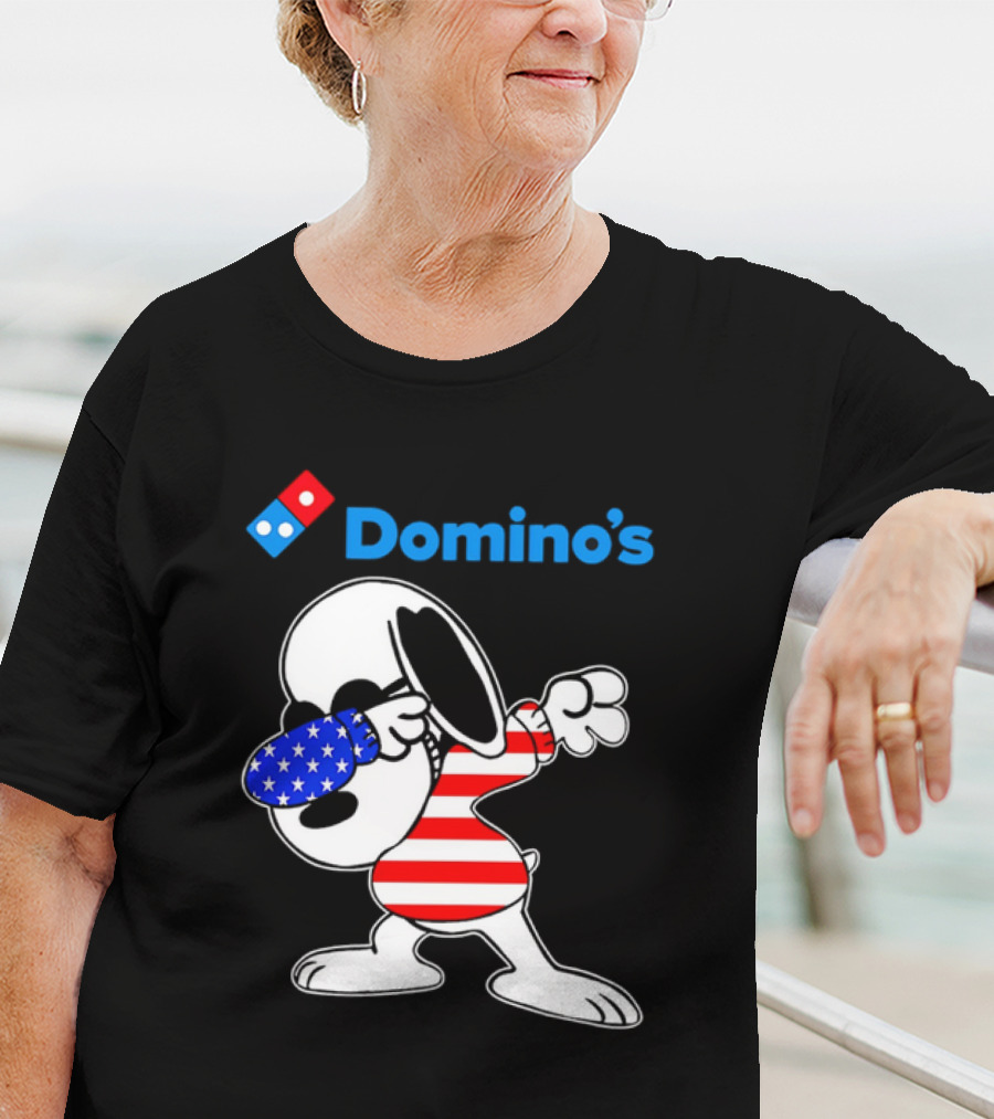 Domino’s Snoopy Dabbing American Flag Style T-Shirt