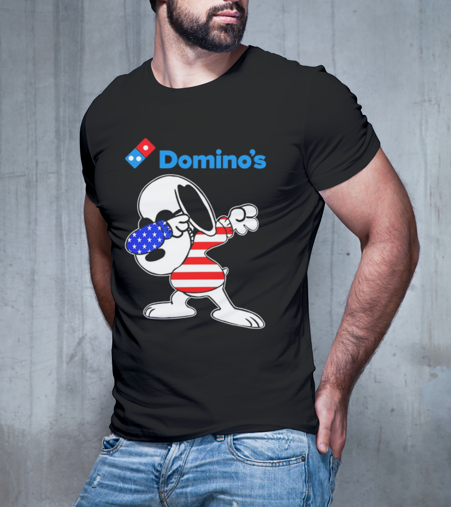 Domino’s Snoopy Dabbing American Flag Style T-Shirt
