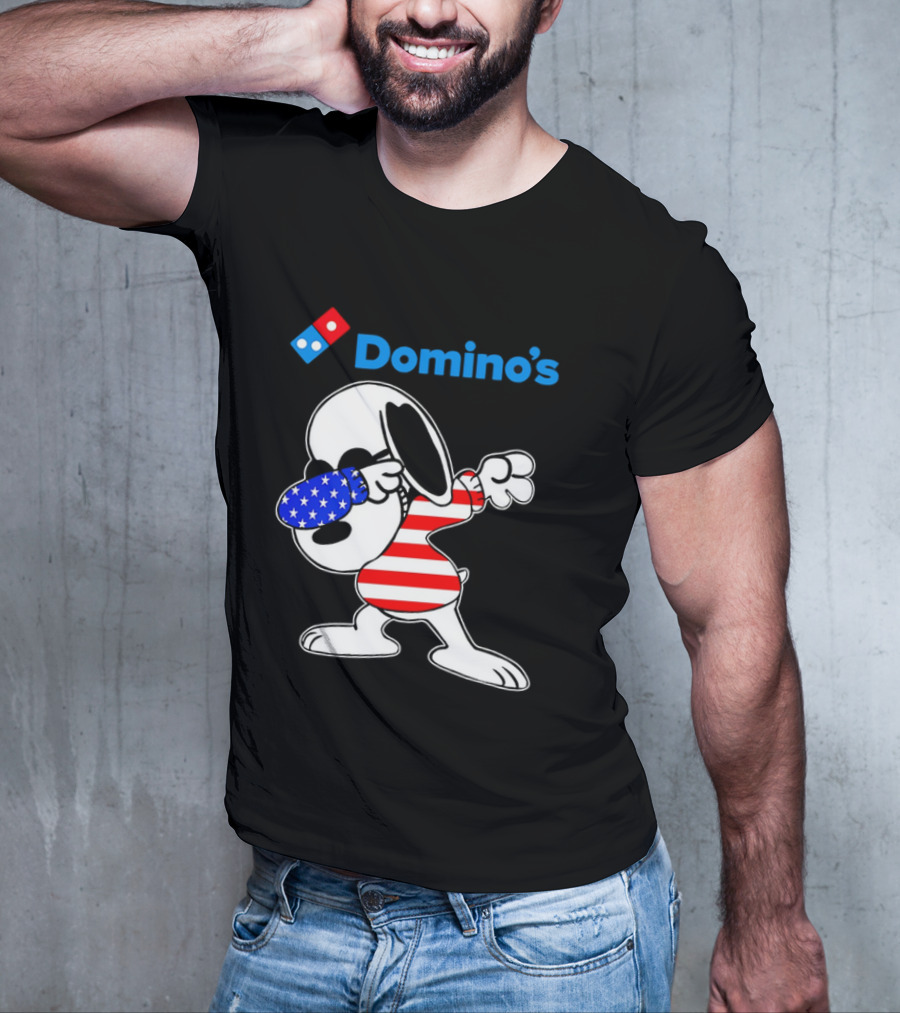 Domino’s Snoopy Dabbing American Flag Style T-Shirt