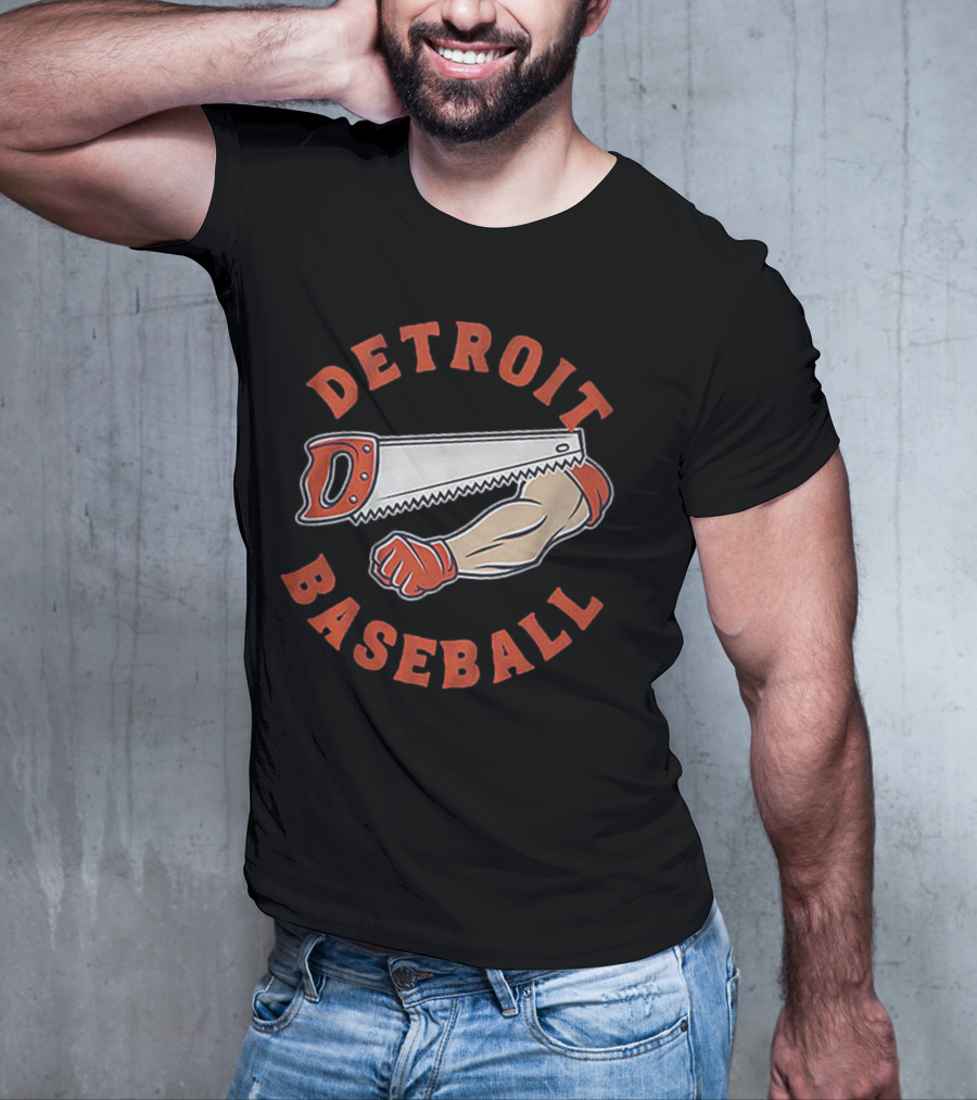 Detroit Baseball Saw Arm Graphic T-Shirt