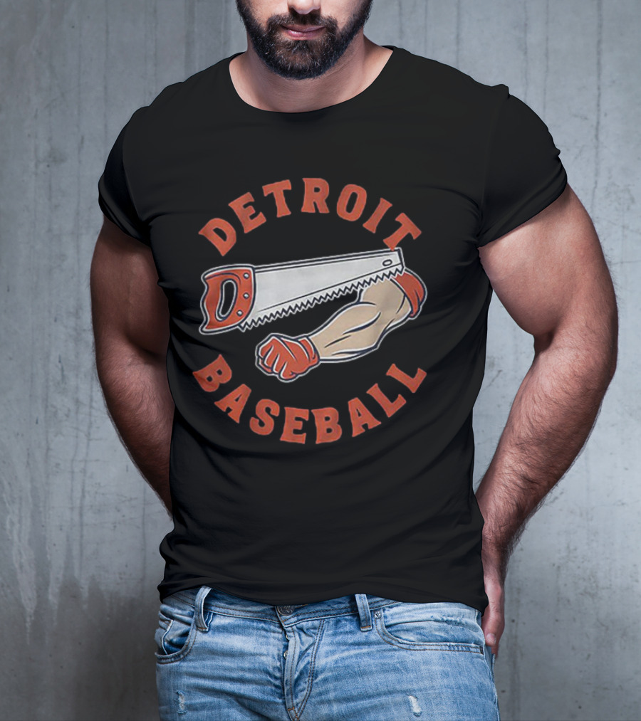 Detroit Baseball Saw Arm Graphic T-Shirt
