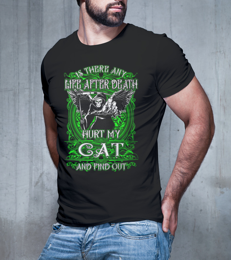 IS THERE ANY LIFE AFTER DEATH HURT MY CAT AND FIND OUT T-Shirt
