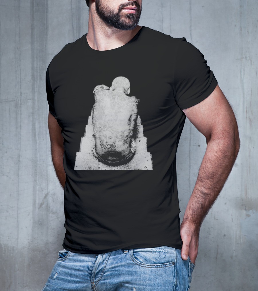 "Ekkstacy Tattooed Figure Sitting On Staircase Design" T-Shirt