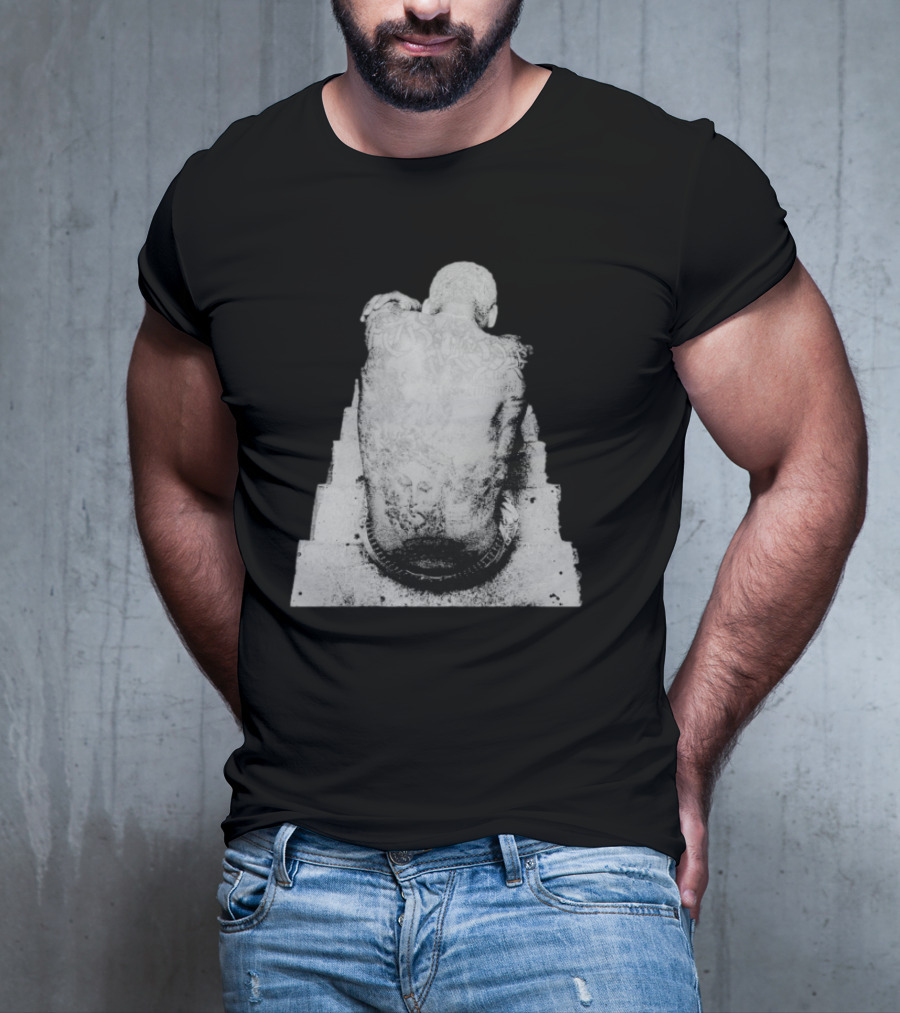 "Ekkstacy Tattooed Figure Sitting On Staircase Design" T-Shirt