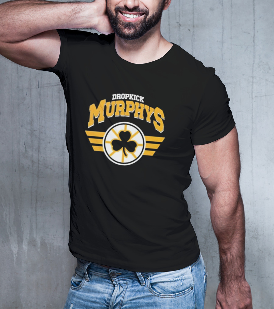 Dropkick Murphys Shamrock Winged Emblem Boston Bruins T-Shirt