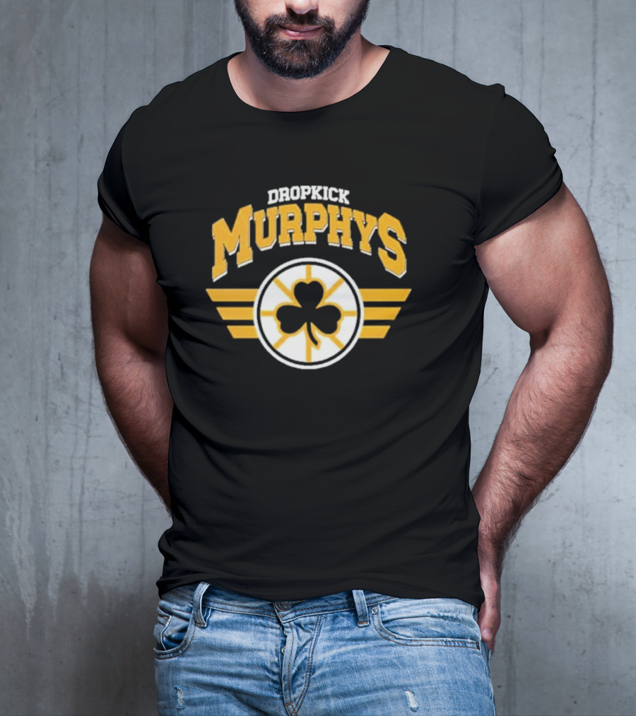 Dropkick Murphys Shamrock Winged Emblem Boston Bruins T-Shirt