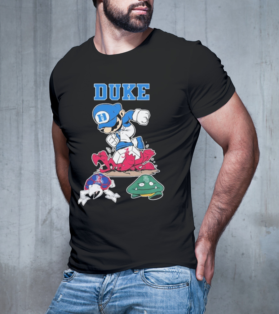 Duke Blue Devils Super Mario Crushing Arizona Wildcats Baylor T-Shirt