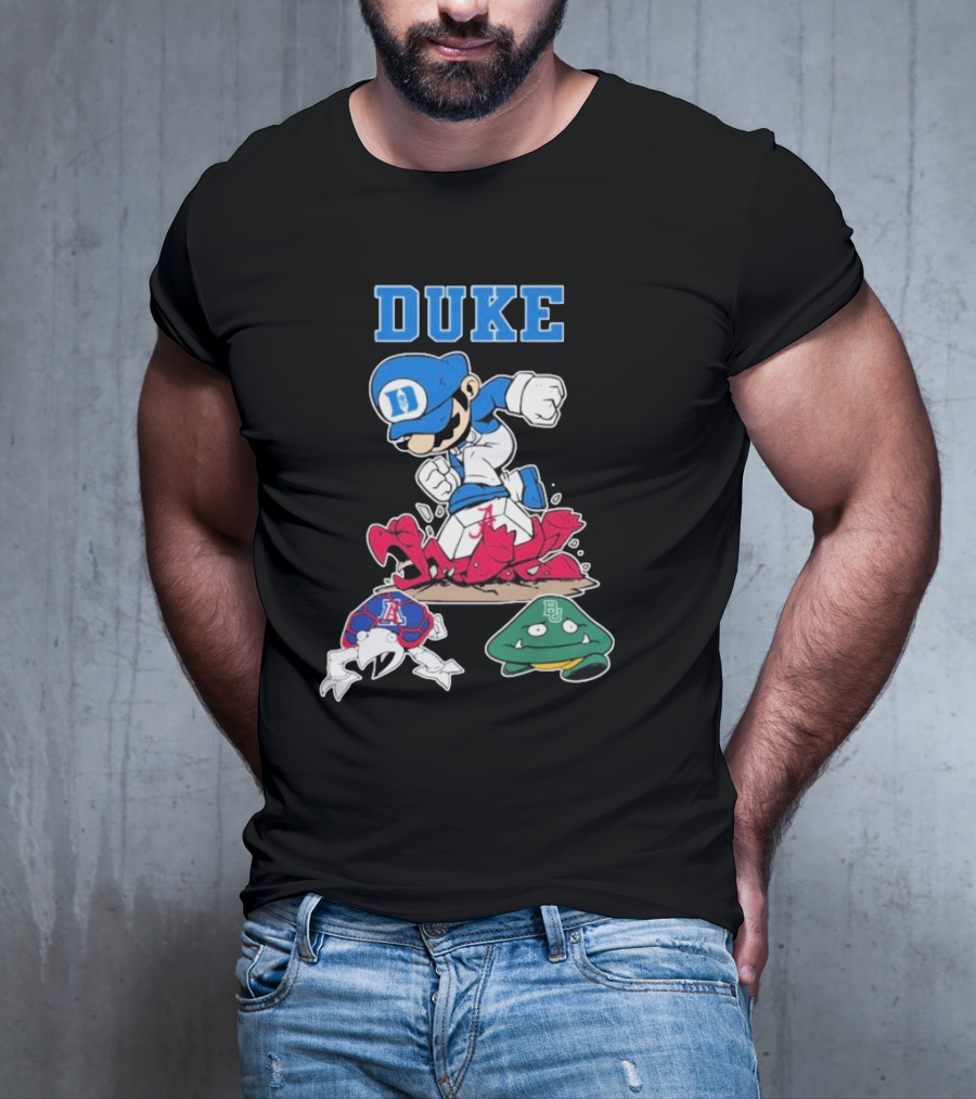 Duke Blue Devils Super Mario Crushing Arizona Wildcats Baylor T-Shirt