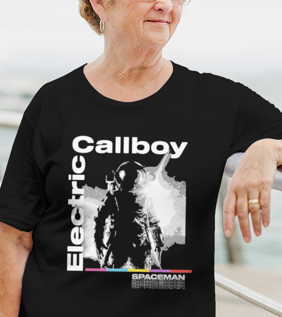 Electric Callboy Spaceman Cover Rainbow Text Starman Silhouette T-Shirt