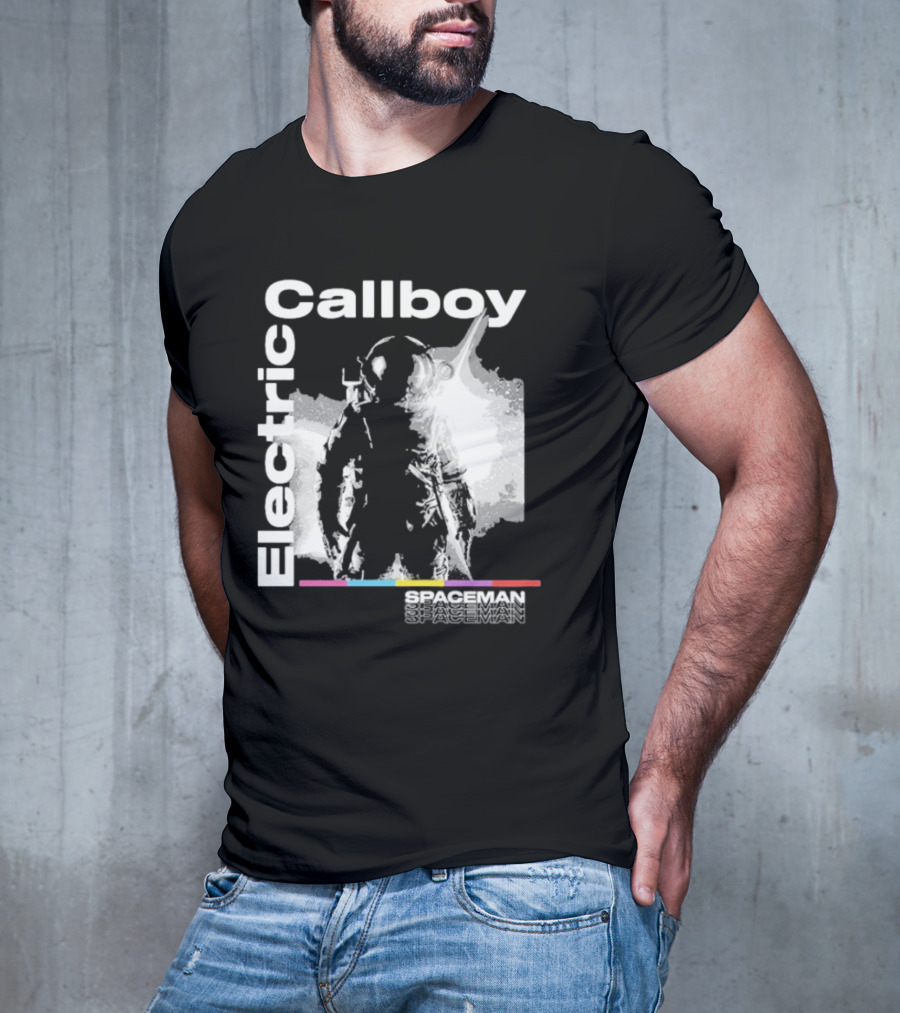 Electric Callboy Spaceman Cover Rainbow Text Starman Silhouette T-Shirt