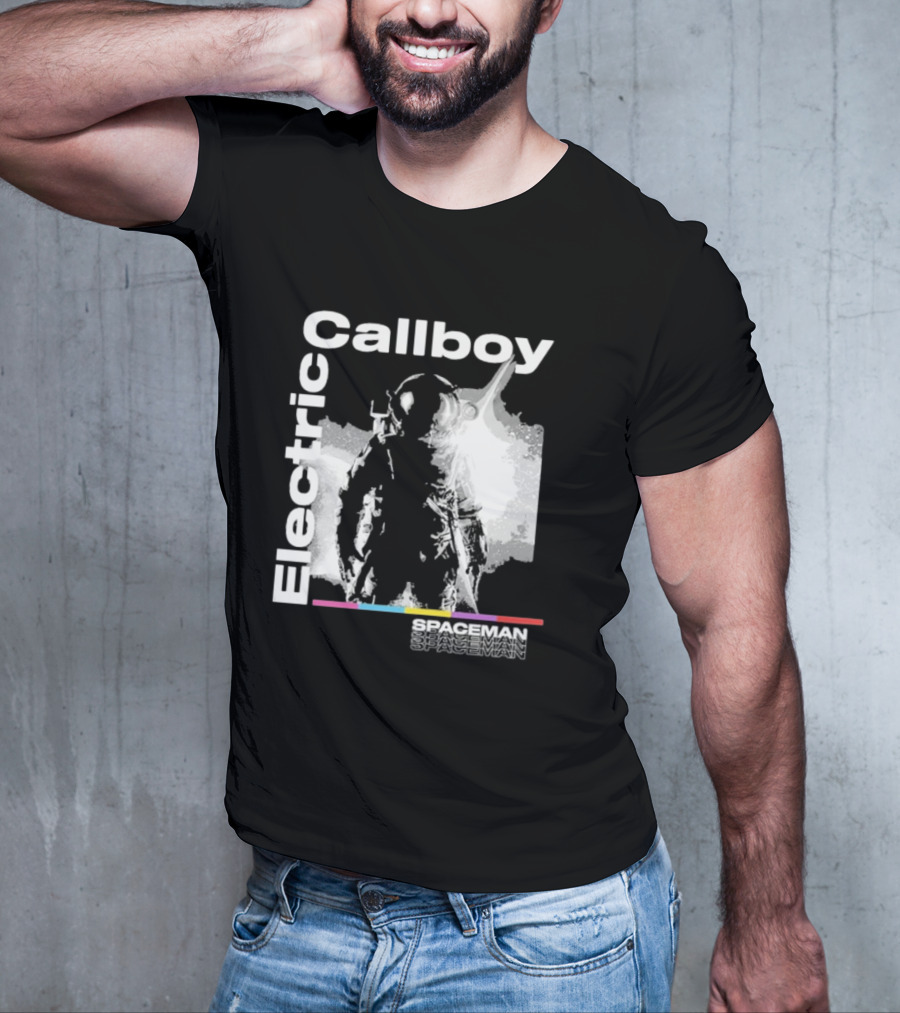 Electric Callboy Spaceman Cover Rainbow Text Starman Silhouette T-Shirt