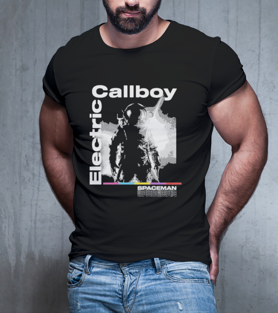 Electric Callboy Spaceman Cover Rainbow Text Starman Silhouette T-Shirt