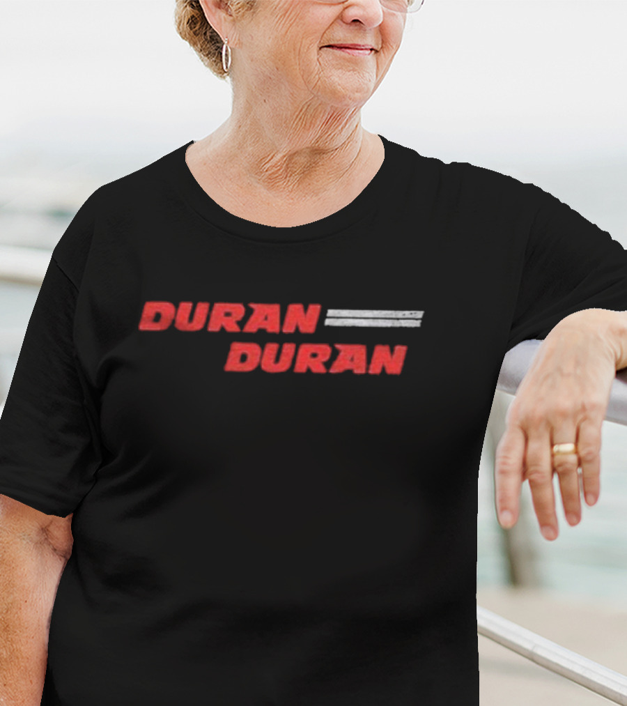 Duran Duran Classic Red Text On Textured Background T-Shirt
