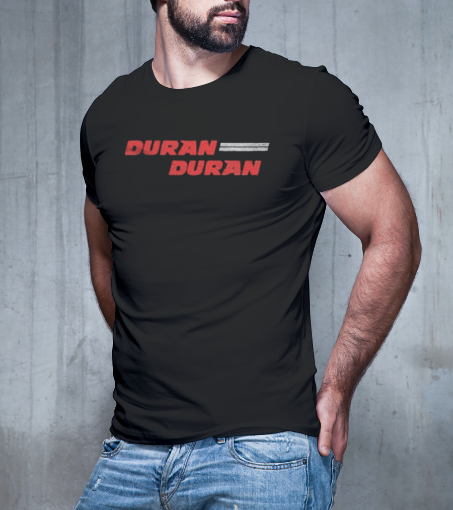 Duran Duran Classic Red Text On Textured Background T-Shirt