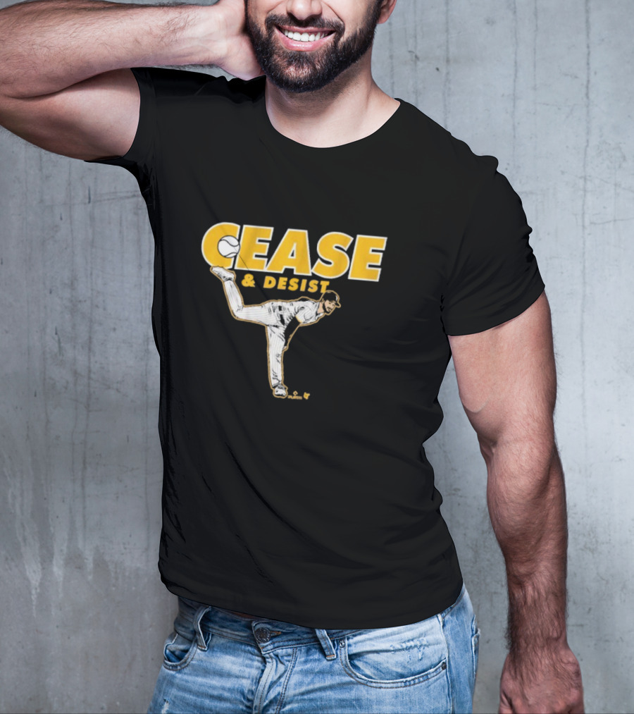 Cease And Desist Baseball Player Pitching Action T-Shirt