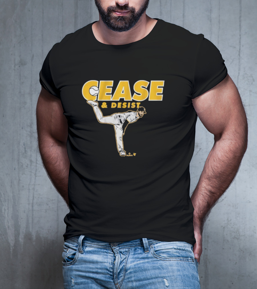 Cease And Desist Baseball Player Pitching Action T-Shirt